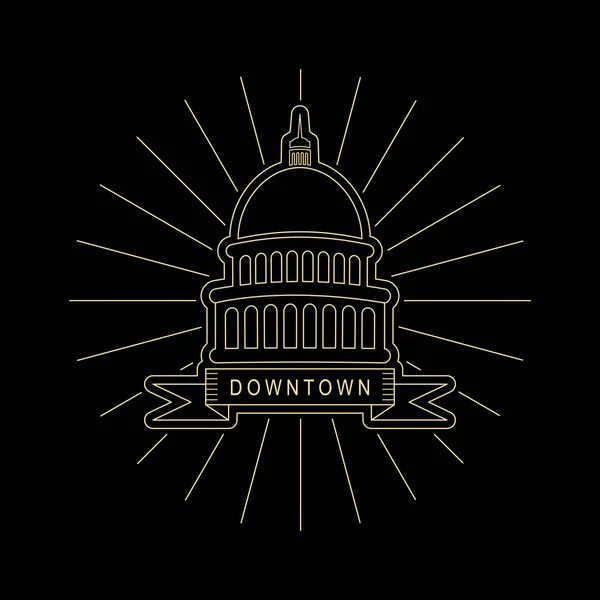 Sacramento hükümet konağı sanat çizgi stili, damga logo tasarımı