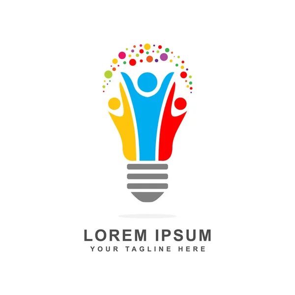 ampul içinde soyut insan grupları ile renkli yaratıcı tasarımlar