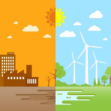 doğal çevrenin illüstrasyon