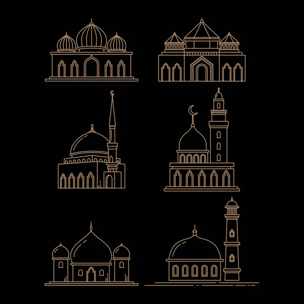 Modernes Moschee-Konzept Linie Kunst — Stockvektor