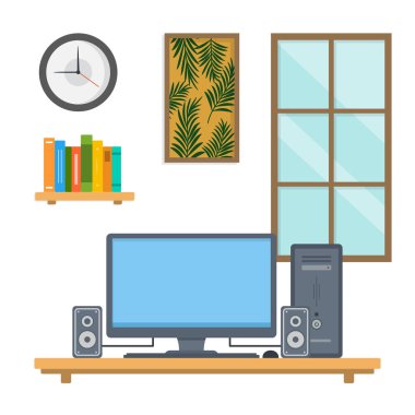 bir çalışma alanının iç illüstrasyon