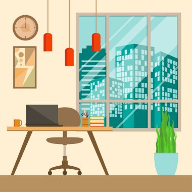 bir çalışma alanının iç illüstrasyon