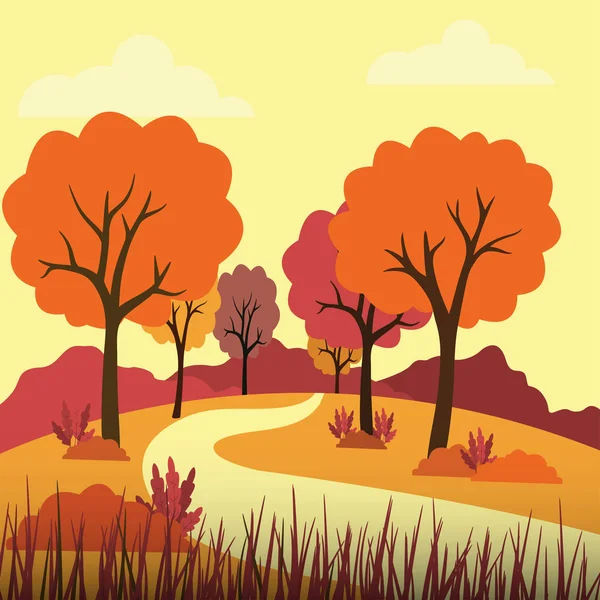 Herbst Landschaft Vektor Illustration — Stockvektor