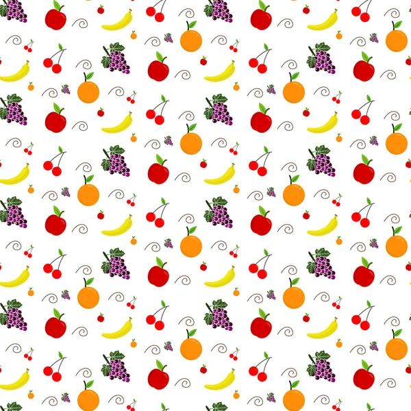 Modèle sans couture de fruits — Image vectorielle