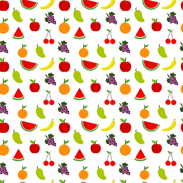 Modèle sans couture de fruits — Image vectorielle