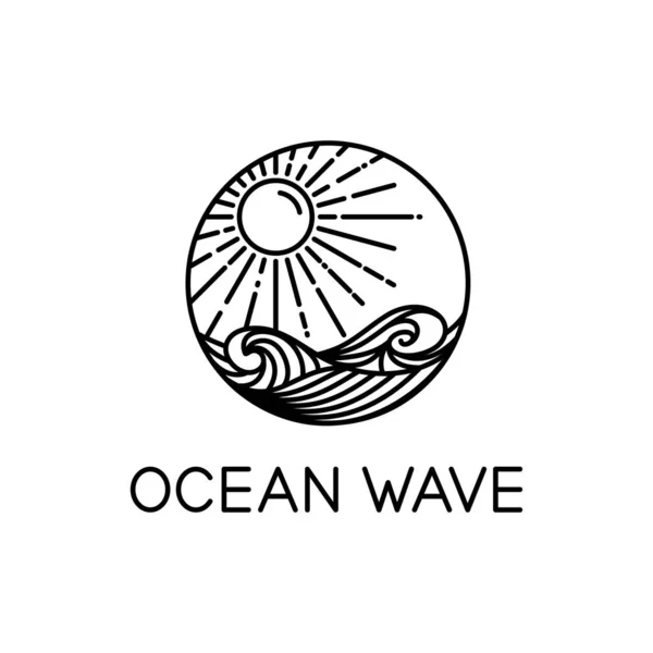 Oceánské vlny čára — Stockový vektor