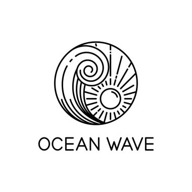 okyanus dalgaları çizgi sanat