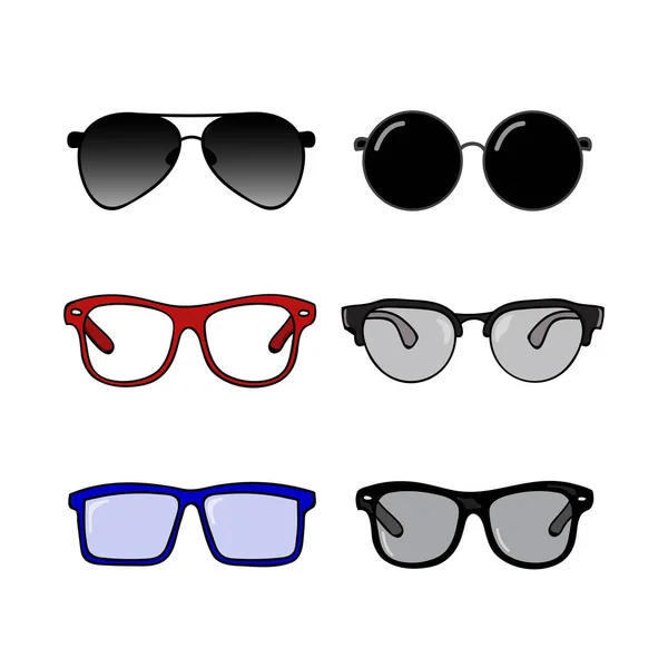 Collection de lunettes de soleil design plat — Image vectorielle