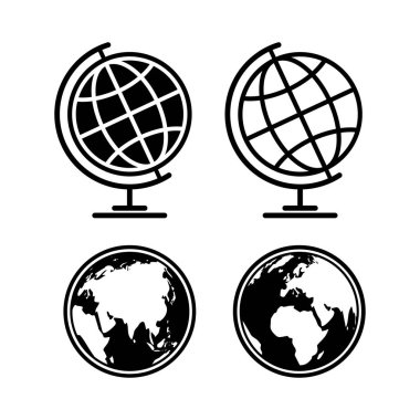 siluet dünya simgesi