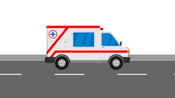 Ambulance Animace Dálnici — Stock video