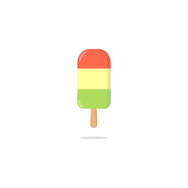 Ice Cream Sticks Three Fresh Fruit Flavors Vector Design Isolated — Stock Vector