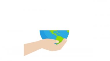 Yeşillik şehir ortamının canlandırılmış hareket grafiklerinin gösterimi