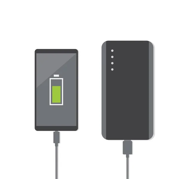 Charging Smart Phones Power Bank — Stock Vector