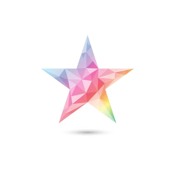 Low Poly Star Abstract Gradient Isolated White Background — Stock Vector