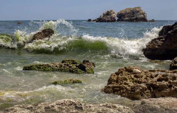 Sinfonia Delle Onde Paesaggio Marino Rusalka Resort Costa Settentrionale Del — Foto Stock