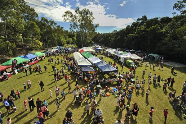 Luchtfoto Van Het Schoolfeest Stockfoto