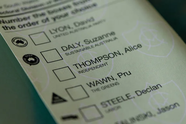 Eleição Australiana 18 de maio de 2019, Formulário de votação do Senado para as Praias do Norte de Sydney — Fotografia de Stock