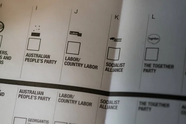 Eleição Australiana 18 de maio de 2019, formulário de votação para a Câmara dos Reprentativos — Fotografia de Stock