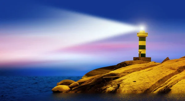 Dusk Sky Lighthouse Reef — Stock Photo, Image