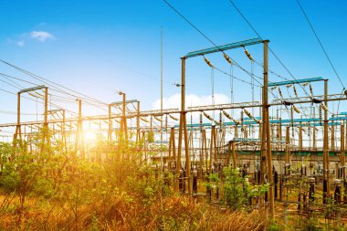 Yüksek gerilim güç Trafo Merkezi, modern güç tesisi.