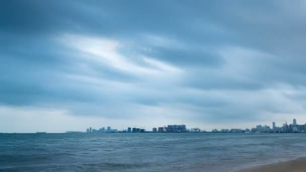 Haikou Hainan Província Porto Pier Paisagem Arquitetônica Tempo Lapso Fotografias Vídeo De Stock