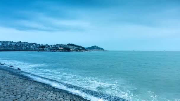 Vista Nocturna Isla Dongshan Fujian China Fotografía Lapso Tiempo — Vídeo de stock