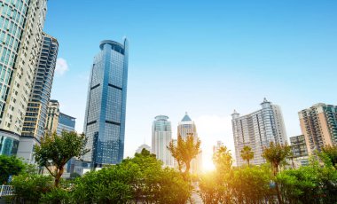 En yüksek binası Büyükşehir finansal bölgesinde, Nanning, Çin.