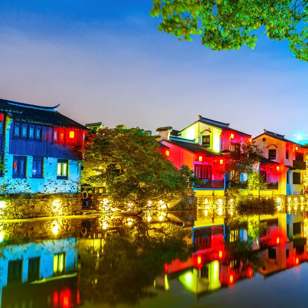 Wuxi Nachtbeeld Water Van Beroemde Stad China — Stockfoto