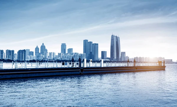 Cidade Suzhou Província Jiangsu China Jinji Lake City Paisagem — Fotografia de Stock