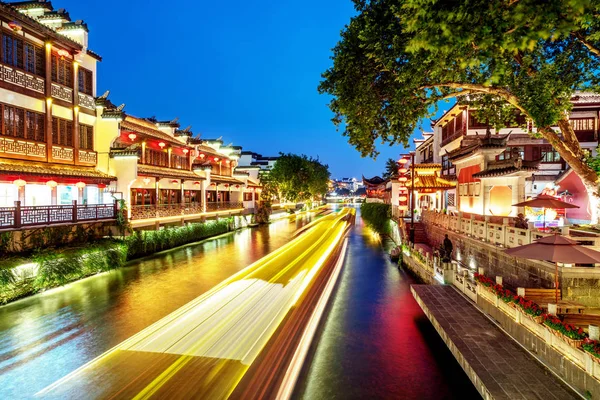 Nanjing Confucius Temple Scenic Region Qinhuai River People Visiting Located — Stock Photo, Image