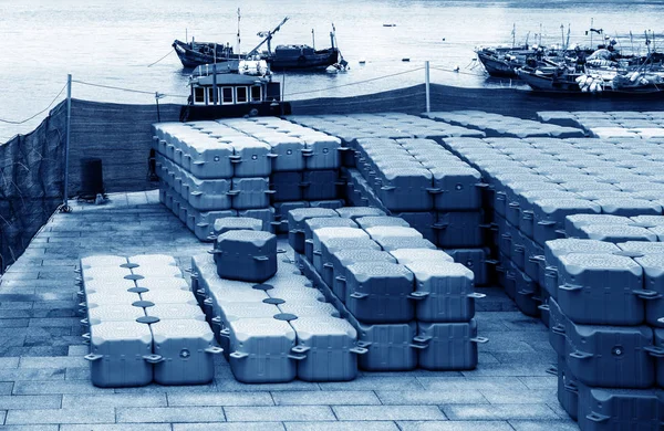 Rutan För Plast Logistik För Lagerhållning Havsstranden Används För Konservering — Stockfoto