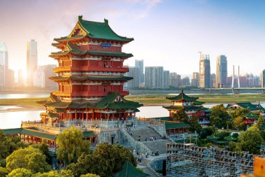 Nanchang, Jiangxi/Çin-Haziran 22: Tengwang köşk-yeni landmark on 22 Haziran 2016 Nanchang City Nanchang Jiangxi, Çin. Köşk 8 Ekim 1989 yılında yeniden inşa edildi.