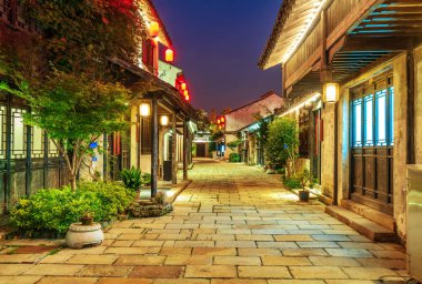 Wuxi gece sahne, Çin kasabasında ünlü su