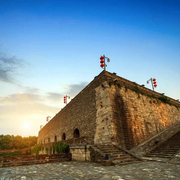 Antik Kent Duvarı Zhonghua Kapısı Nanjing Çin — Stok fotoğraf