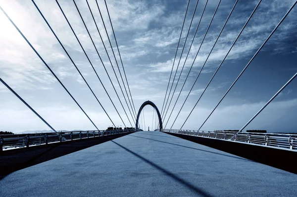 Современные Мосты Небоскребы Нанкине — стоковое фото