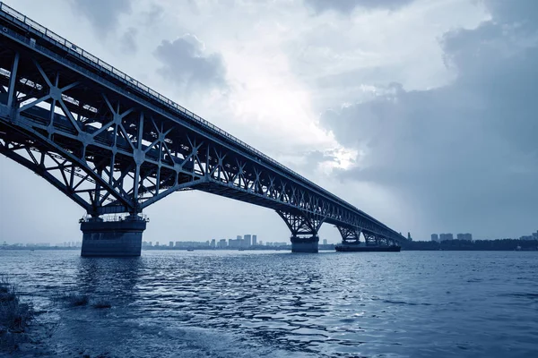 Nanjing Yangtze River Bridge First Bridge Yangtze River Designed Built Royalty Free Stock Images