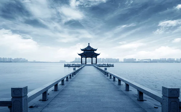 Πόλη Suzhou Jiangsu Province Κίνα Jinji City Λίμνη Τοπίο — Φωτογραφία Αρχείου