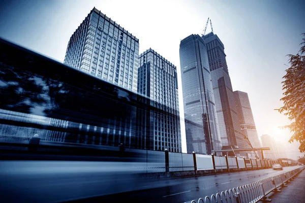 Heavy Rain Streets Skyscrapers China — Stock Photo, Image