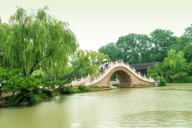 Yangzou, Çin - 19 Haziran 2018: İnce West Lake 2000 mu Toplam alan ve su alanı 700. MU'nun şehir, Kuzey Batı banliyölerinde bulunur.