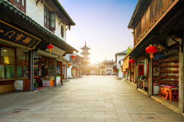 Zhouzhuang - Çin - 25 Haziran, 2018: antik şehir Zhouzhuang bir tarihi ve kültürel Çin yeridir. Jiangsu Province, Çin'de bulunan.