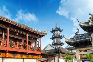 Zhouzhuang, Çin Etnik tarzı binalar ve kuleler