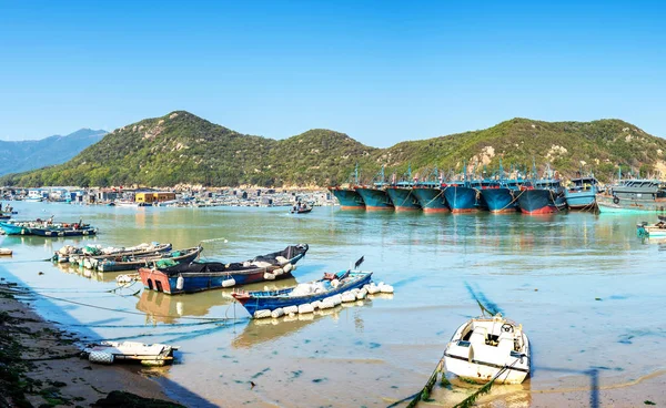 Fishing Boats Moored Harbor Fujian China — Stock Photo, Image