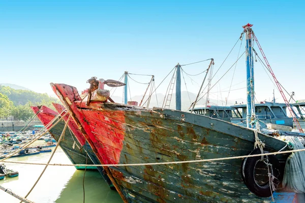 Рыбацкие Лодки Пришвартованы Гавани Фуцзянь Китай — стоковое фото