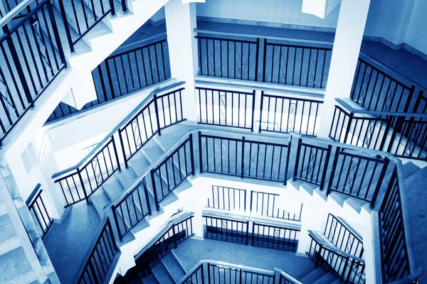 Escadas Giratórias Ilustração Tonificada Azul — Fotografia de Stock