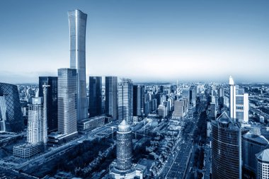 Şehrin finans bölgesinde yüksek binalar, Pekin, Çin.