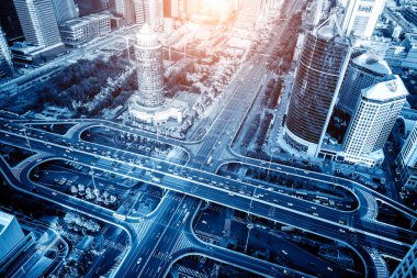 Yüksek binalar ve viyadük kentin mali District, Beijing, Çin.