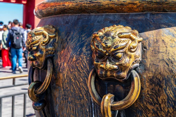 Tripé Bronze Cidade Proibida Pequim China — Fotografia de Stock