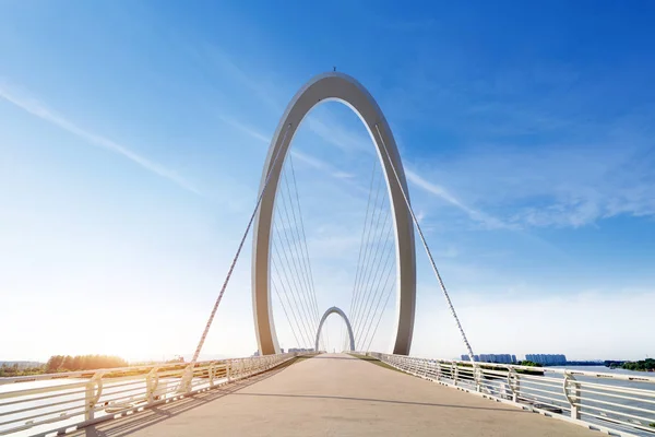 Moderne Brücke Unter Blauem Himmel Nanjing China — Stockfoto