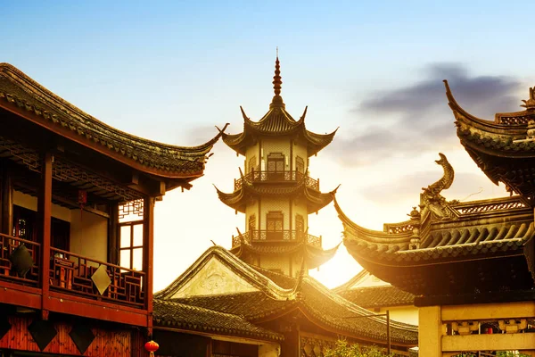 Zhouzhuang Chinese Etnische Stijl Gebouwen Torens — Stockfoto