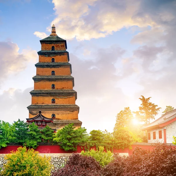 Γίγαντας Wild Goose Pagoda Πρωί Κίνα — Φωτογραφία Αρχείου